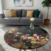 Black Resin Center Table with Real Pressed Flowers Black Resin Center Table with Real Pressed Flowers