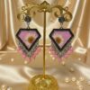Geometric Pink Floral Resin Jhumka Geometric Pink Floral Resin Jhumka