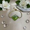 Green sparkle resin anti-tarnish stone bracelet Green sparkle resin anti-tarnish stone bracelet