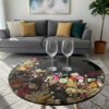 Black Resin Center Table with Real Pressed Flowers Black Resin Center Table with Real Pressed Flowers