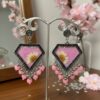 Geometric Pink Floral Resin Jhumka Geometric Pink Floral Resin Jhumka