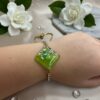 Green sparkle resin anti-tarnish stone bracelet