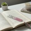 Cat-styled pink and silver flakes resin bookmark Cat-styled pink and silver flakes resin bookmark