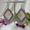 Oxidised Diamond Resin Jhumka with Golden Flakes Oxidised Diamond Resin Jhumka with Golden Flakes