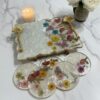Natural flower resin tray and coaster set Natural flower resin tray and coaster set