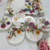 Natural flower resin tray and coaster set Natural flower resin tray and coaster set