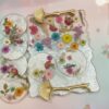 Natural flower resin tray and coaster set Natural flower resin tray and coaster set