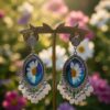 Blue shaded resin white pearl jhumka (2) Blue shaded resin white pearl jhumka (2)