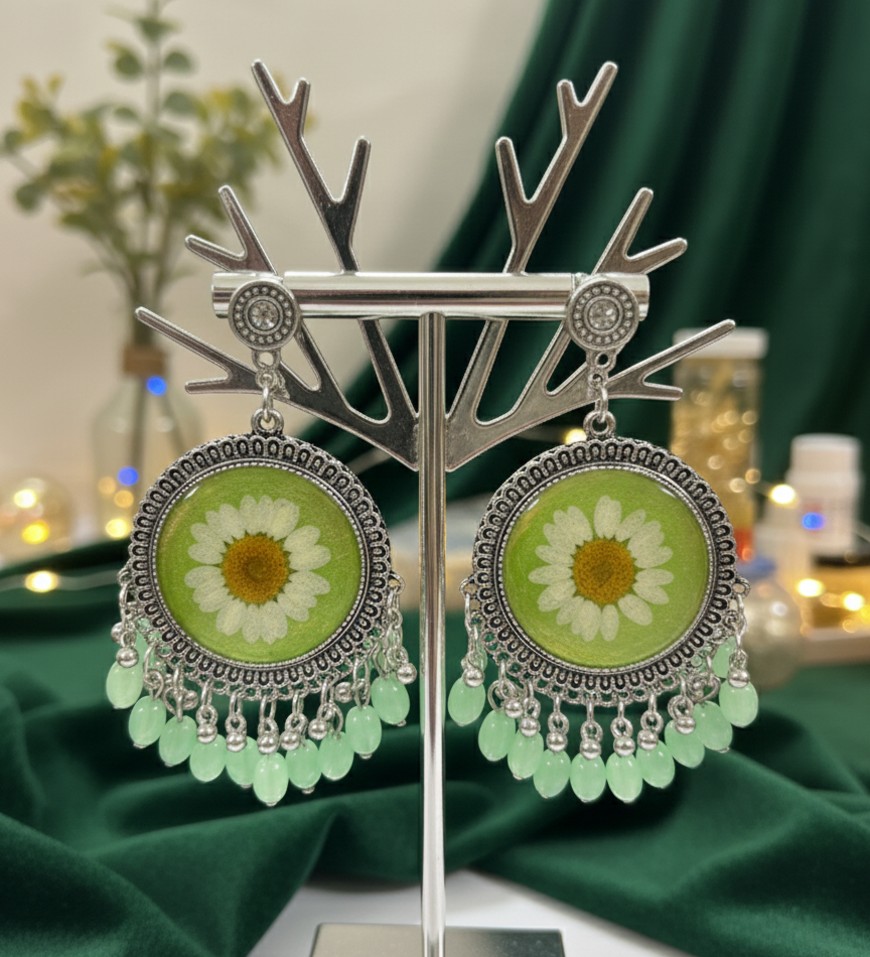 Light Green resin jhumka Light Green resin jhumka