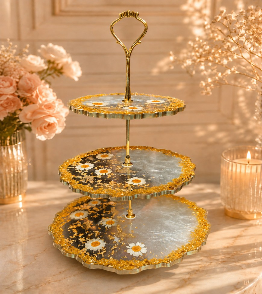 3-tier resin cookie and serving platter 3-tier resin cookie and serving platter