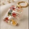 Floral Resin Name Initial Keychain Floral Resin Name Initial Keychain