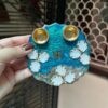 Blue Resin Pooja Thali with Floral Design & Roli Chawal Blue Resin Pooja Thali with Floral Design & Roli Chawal